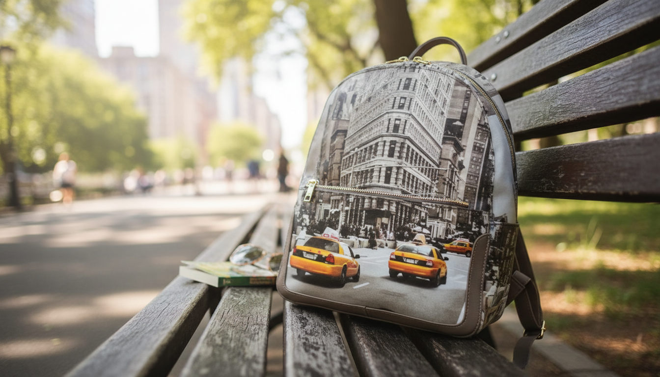 Y Not? Printed Beige Rucksack: Chic Hands-Free Everyday Bag