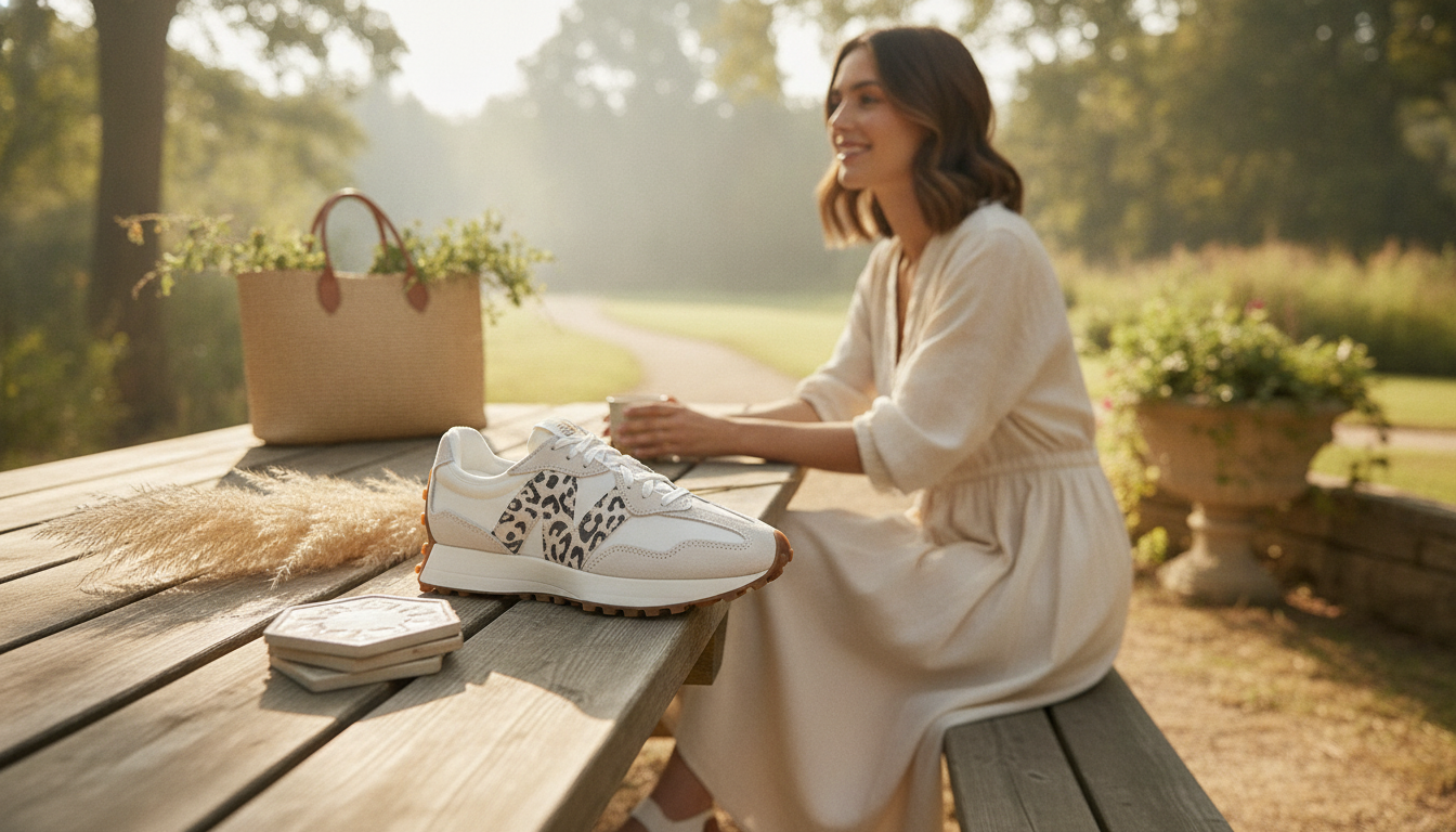 New Balance Women’s Beige Sneakers: Light & Polished
