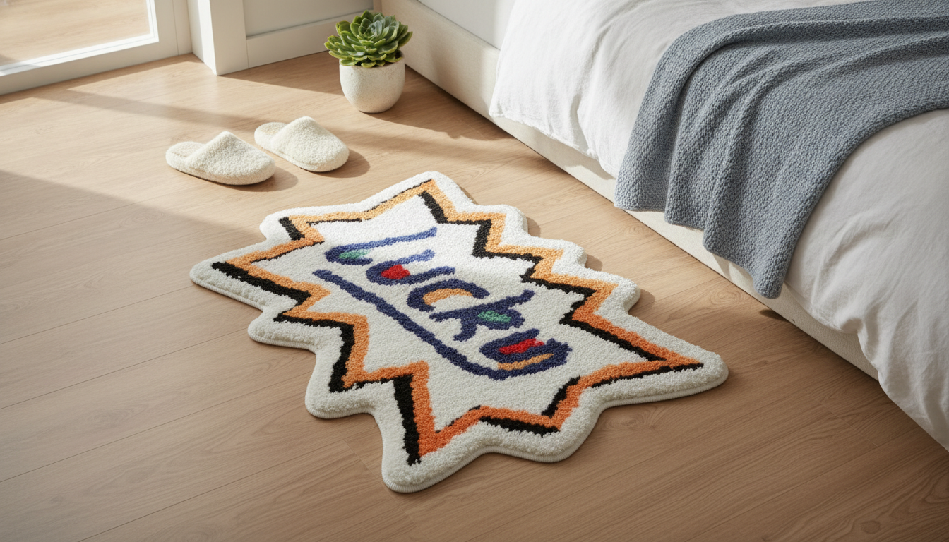 Soft Tufted Lucky Letter Rug: Cozy, Anti-Slip Comfort