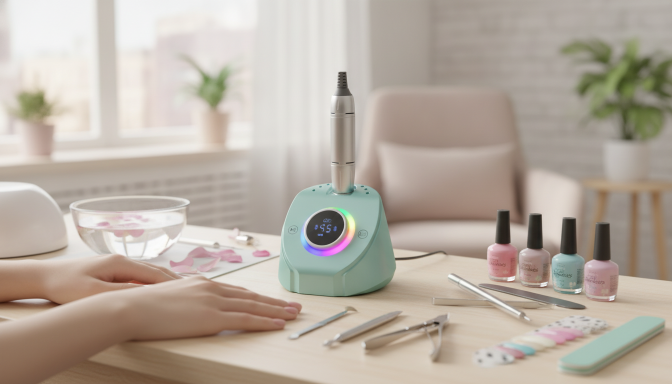 45000RPM Rechargeable Nail Drill with LCD Speed Display