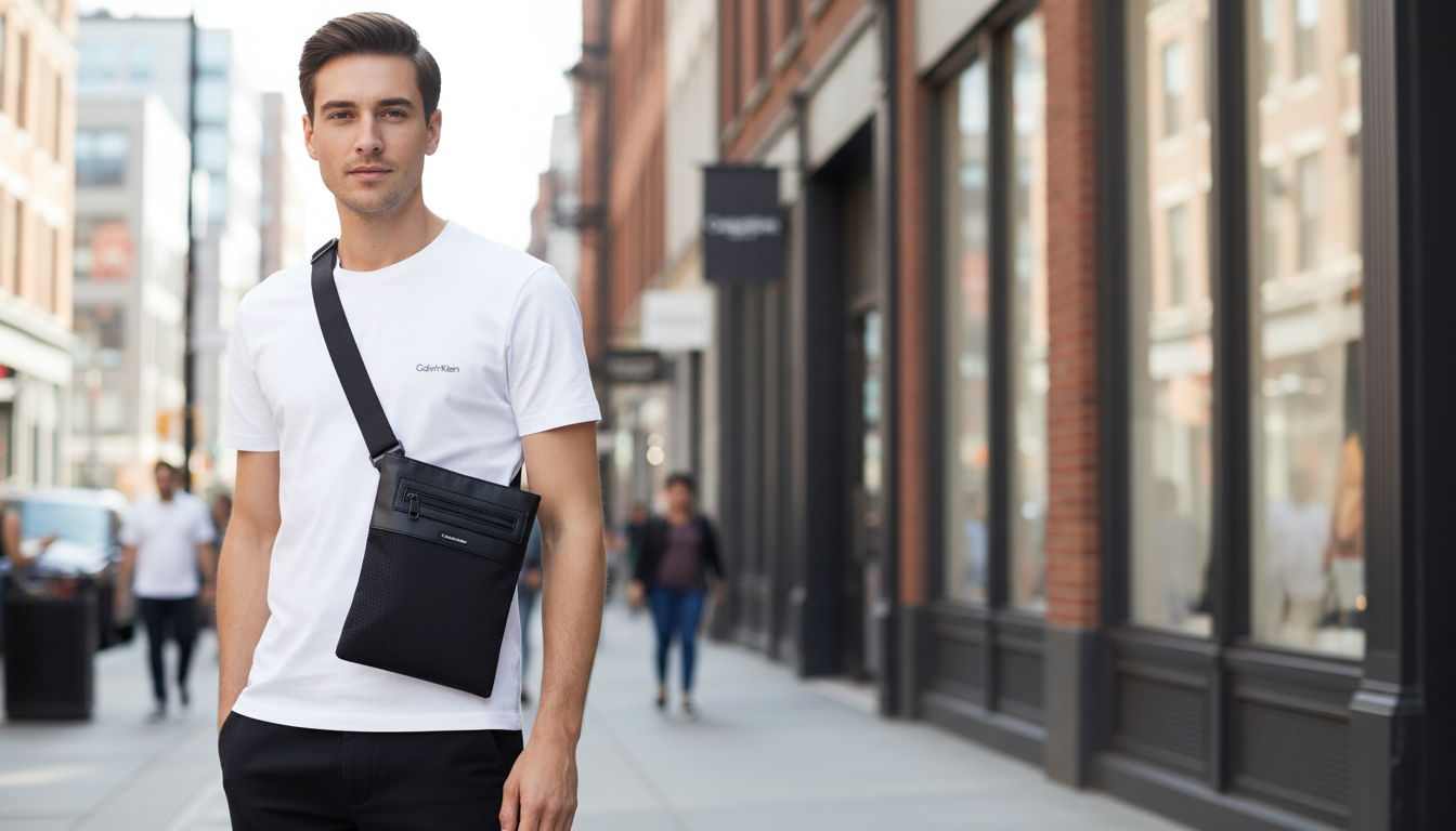 Calvin Klein Men’s Slim Crossbody: Winter-Ready & Sustainable