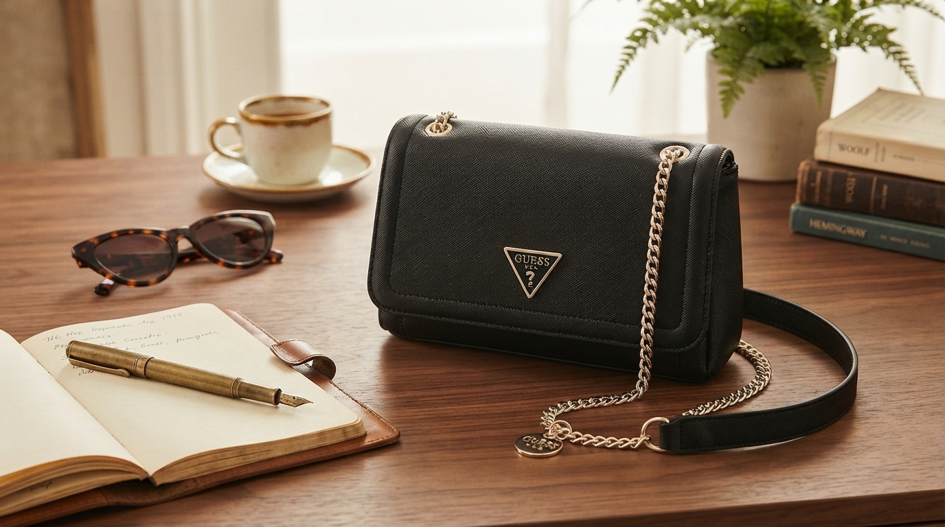 Guess Women’s Black Shoulder Bag: Classic Everyday Style