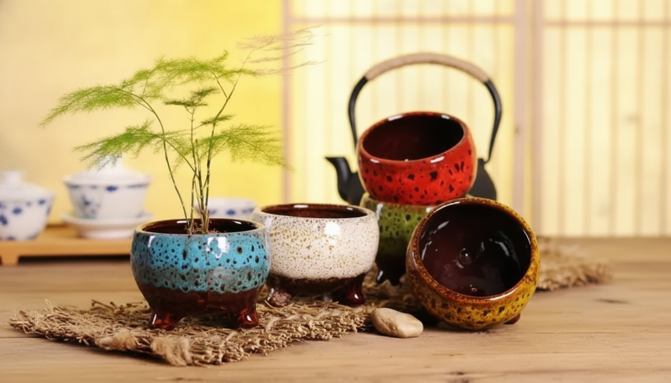 Handmade Ceramic Flower Pot for Bonsai & Stylish Decor