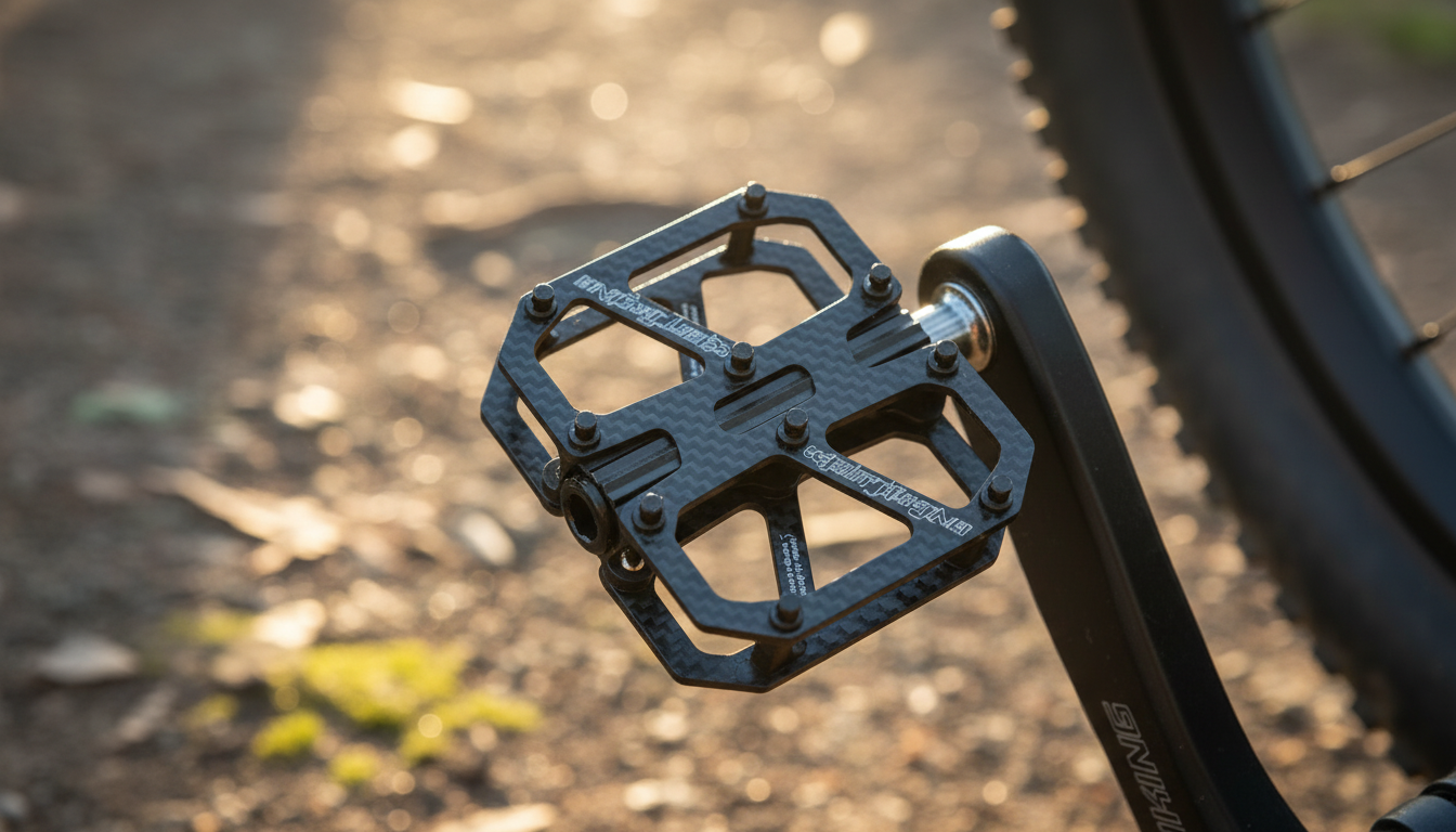 Ultralight Carbon Flat Pedals: Anti-Slip, 3 Bearings