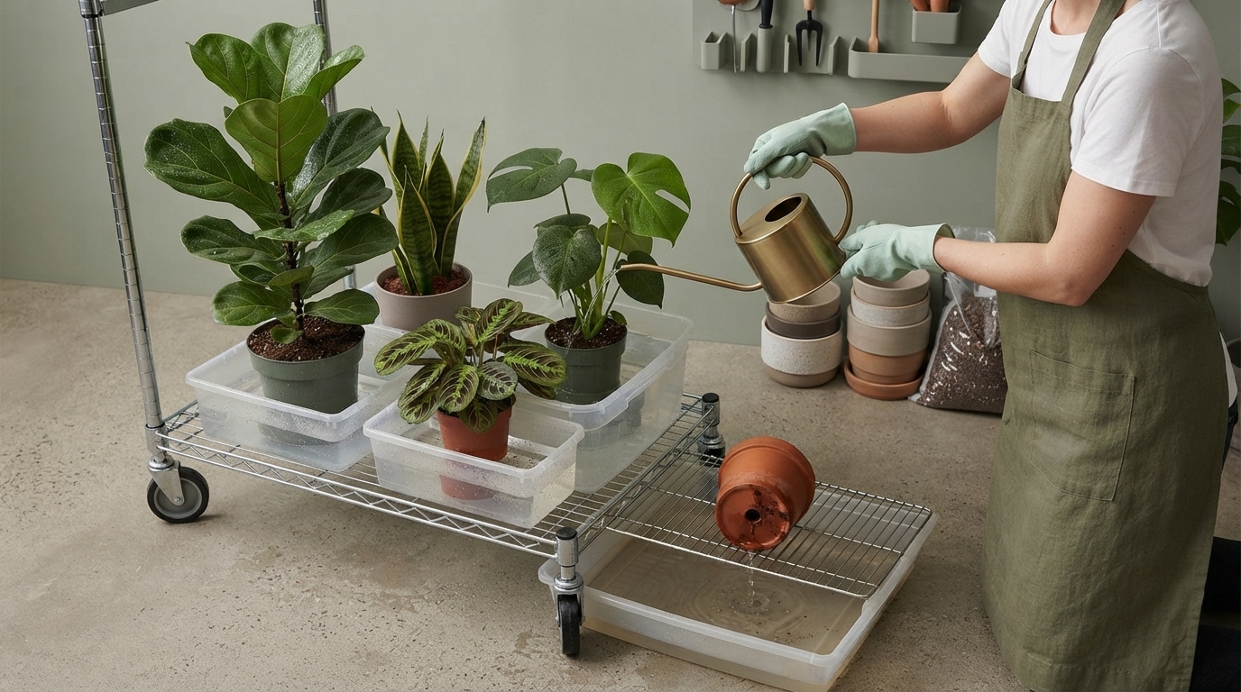 How to Water Indoor Plants: Deep Soak, Then Drain