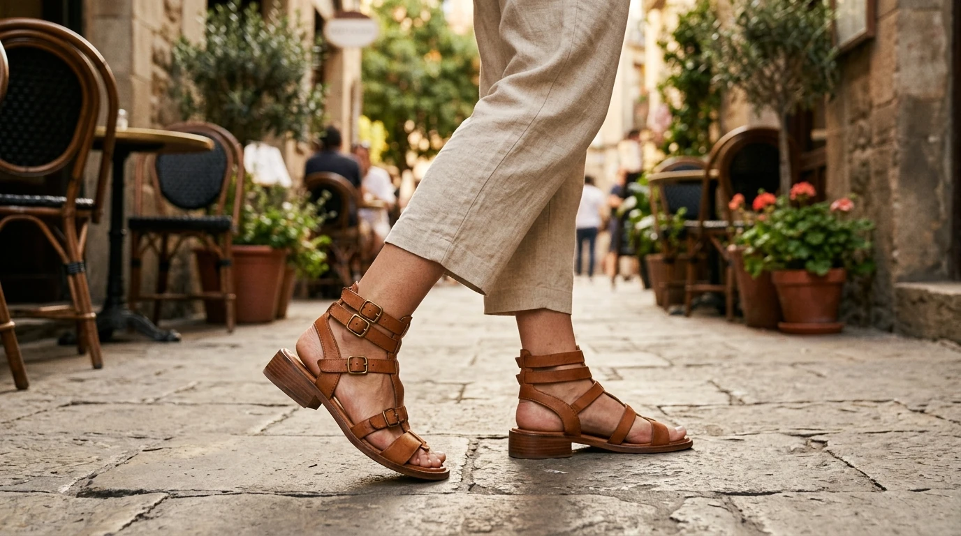 Genuine Leather Gladiator Sandals: Square Heel Fit & Care