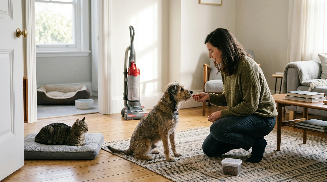 Vacuum Anxiety in Pets: 7-Day Calm Plan for Dogs & Cats